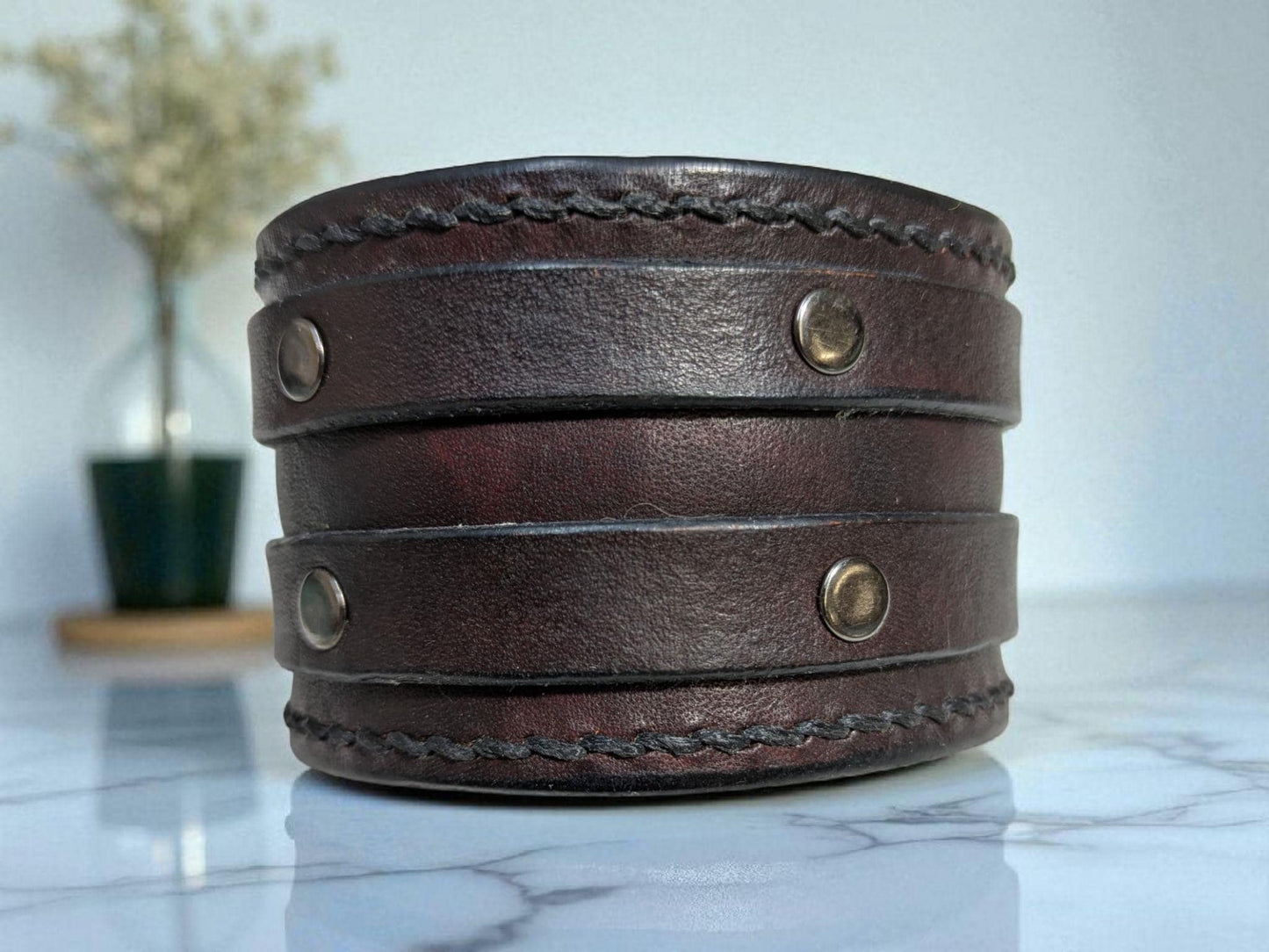 Full Grain Leather Hand made Cuff Bracelet