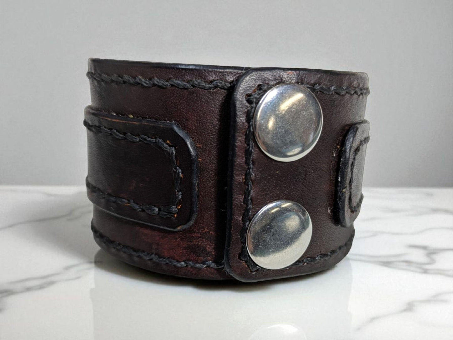 Full Grain Leather Hand made Cuff Bracelet