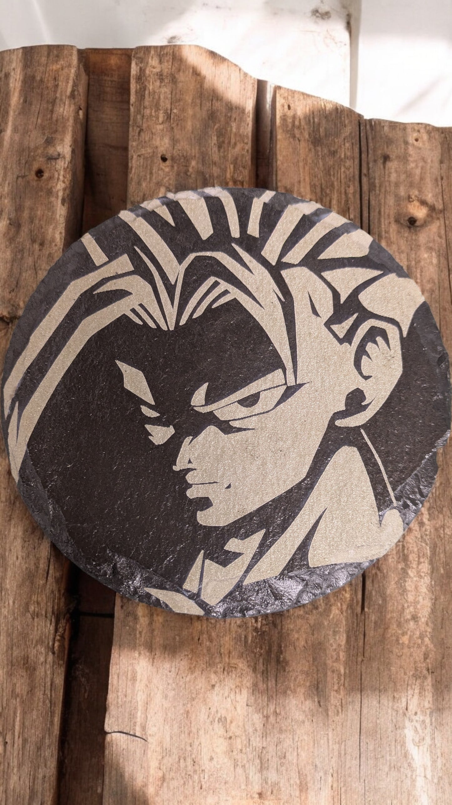 Dragonball Z themed Laser Engraved slate drinks coasters (100mm Circular)