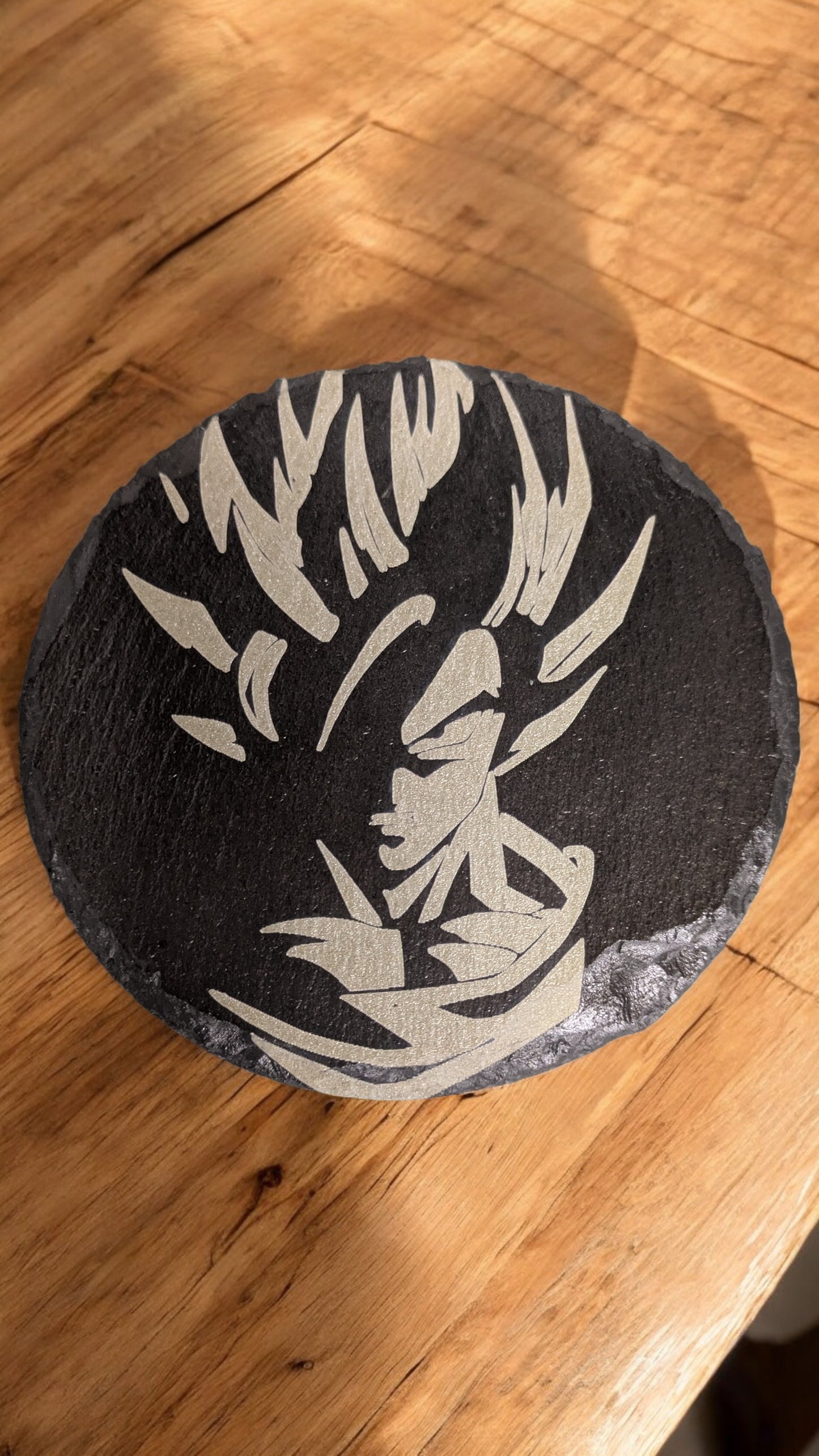 Dragonball Z themed Laser Engraved slate drinks coasters (100mm Circular)