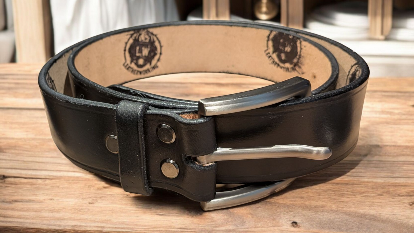 Handmade Full Grain Leather Black casualwear Belt
