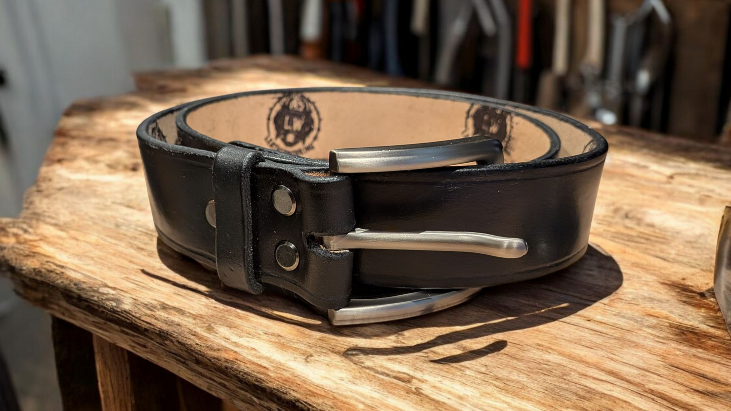 Handmade Full Grain Leather Black casualwear Belt