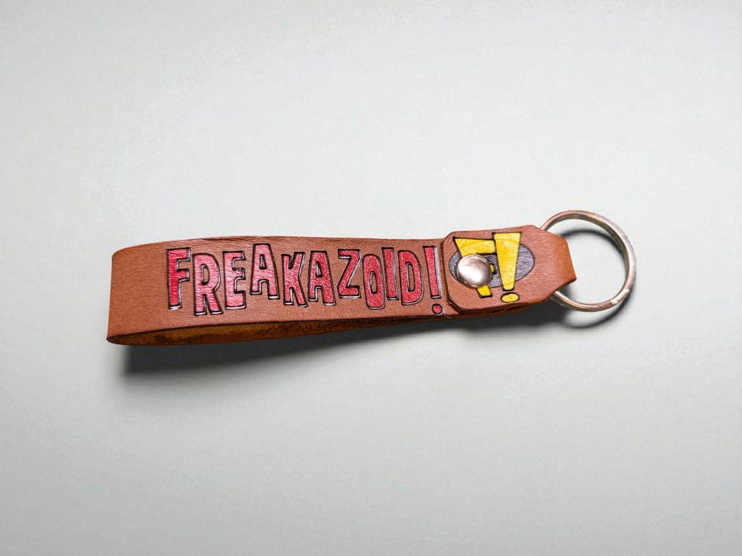 Freakazoid themed Handmade Leather Keychain