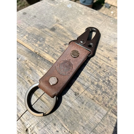 Badalassi Pueblo Tactical Leather Keychain - Personalized & Durable Accessory - Mid Brown - Keychain