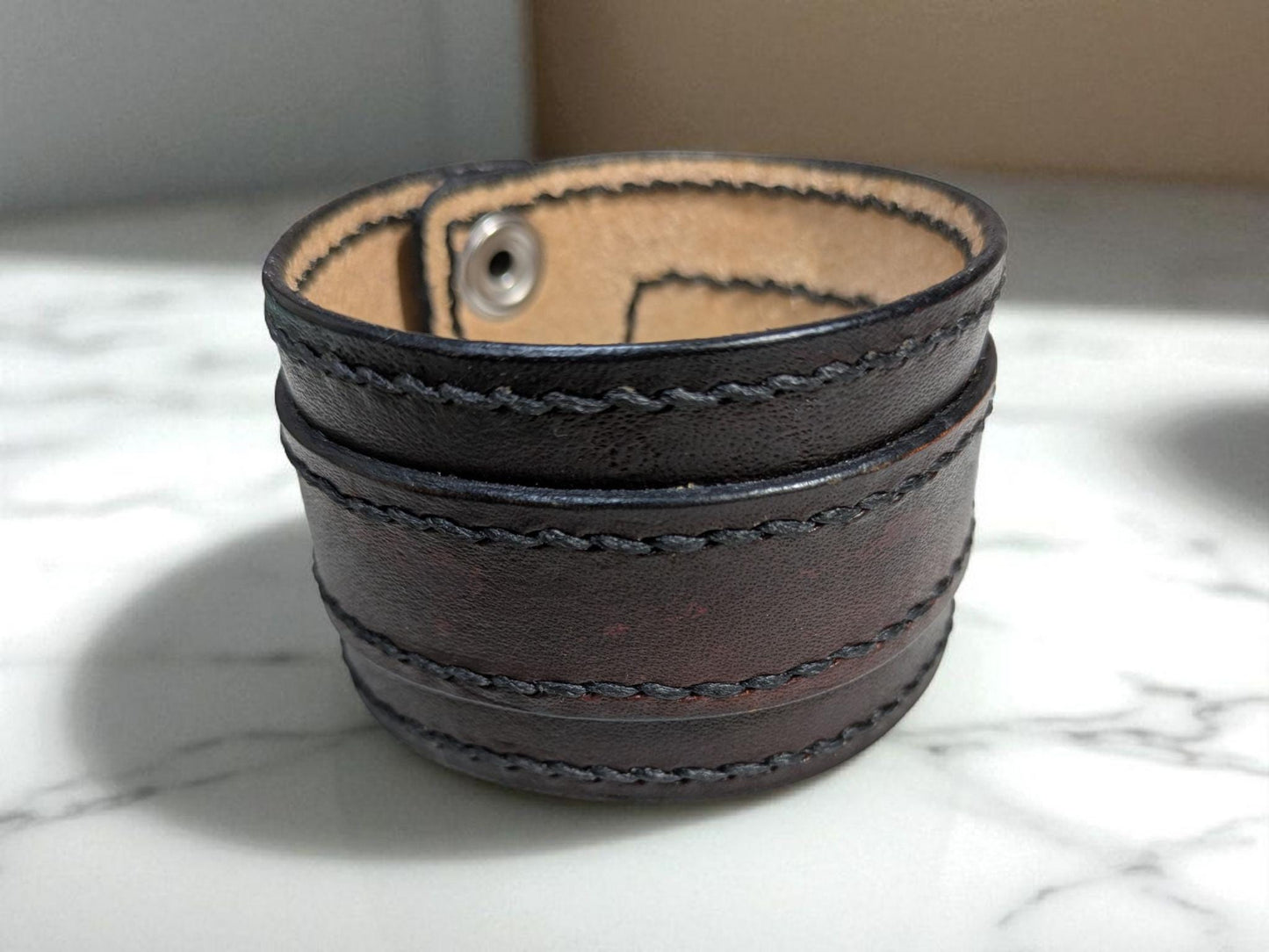Full Grain Leather Hand made Cuff Bracelet