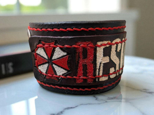 Resident Evil theme Handmade leather Bracelet