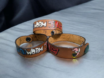 Earthworm Jim themed Leather Bracelet