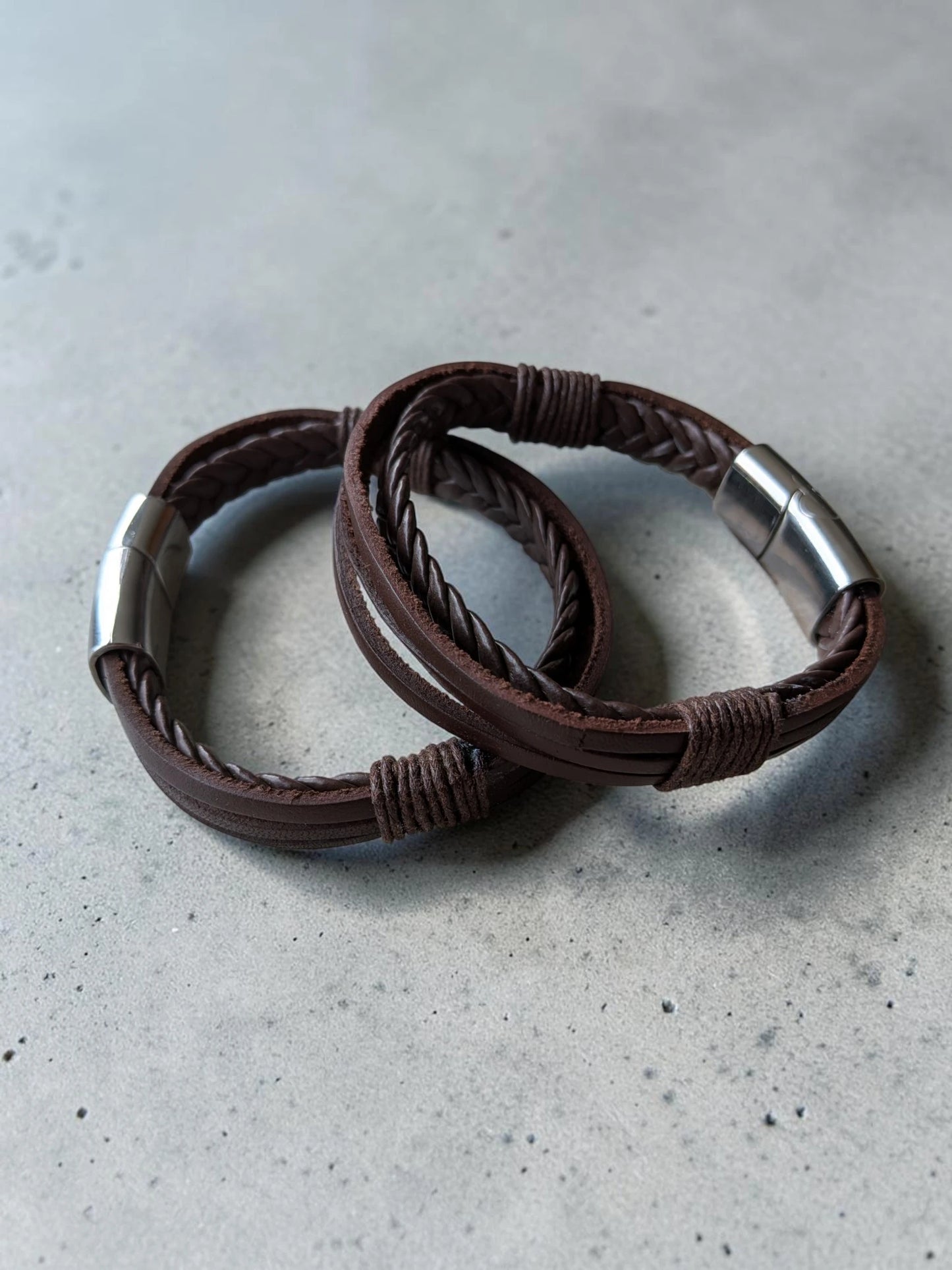 Rustic Leather Bracelet - Stylish Bangle Leather Bracelet for Everyday Wear
