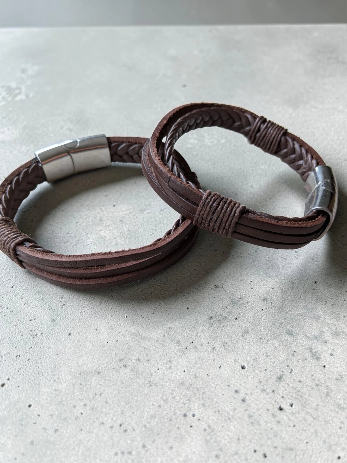 Rustic Leather Bracelet - Stylish Bangle Leather Bracelet for Everyday Wear