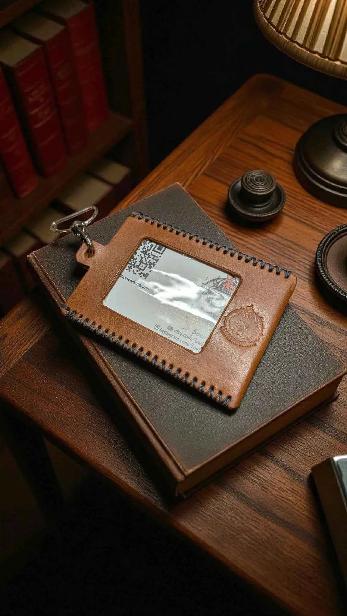 Full Grain Leather ID Badge Holder