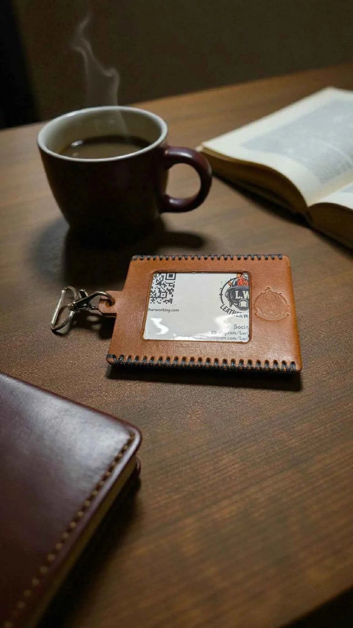 Full Grain Leather ID Badge Holder