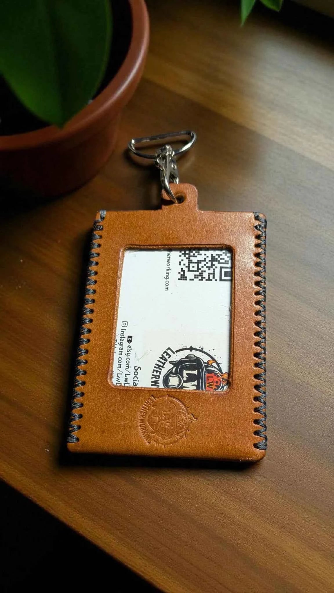 Full Grain Leather ID Badge Holder