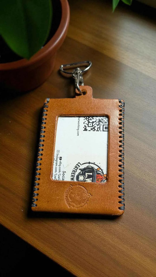Full Grain Leather ID Badge Holder
