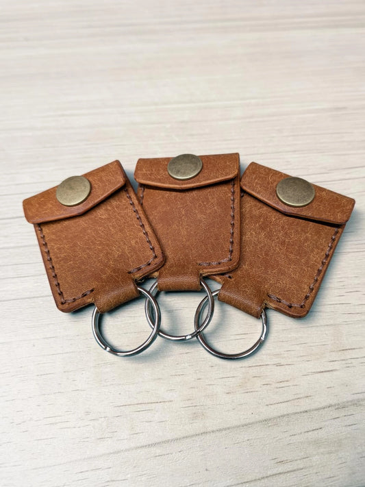 Badalassi Pueblo Leather Plectrum Keychain - Handmade Full Grain Leather Keyring