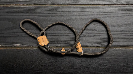 Full Grain leather/Rope Dog Slip Lead.