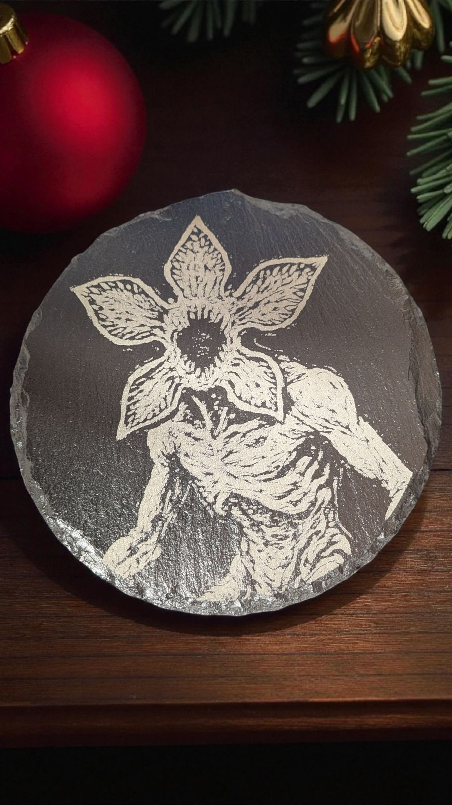 Stranger Things themed Laser Engraved slate drinks coasters (Circular and Square Available) (Copy)