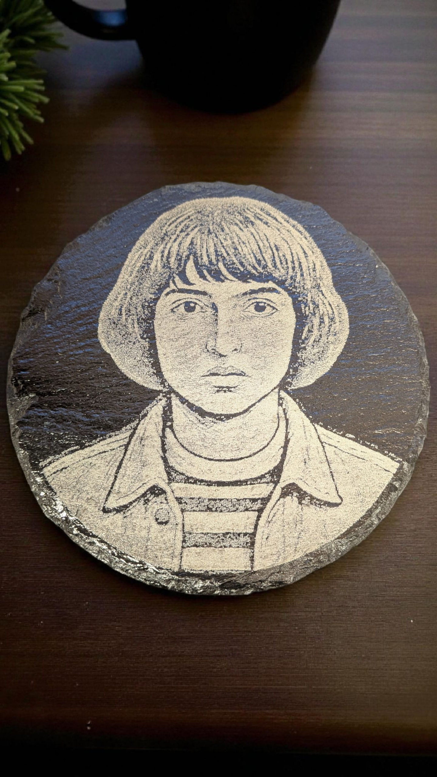 Stranger Things themed Laser Engraved slate drinks coasters (Circular and Square Available) (Copy)