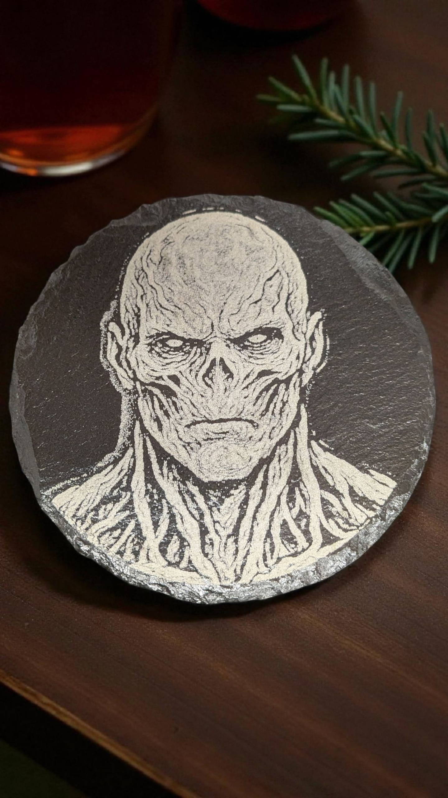 Stranger Things themed Laser Engraved slate drinks coasters (Circular and Square Available) (Copy)