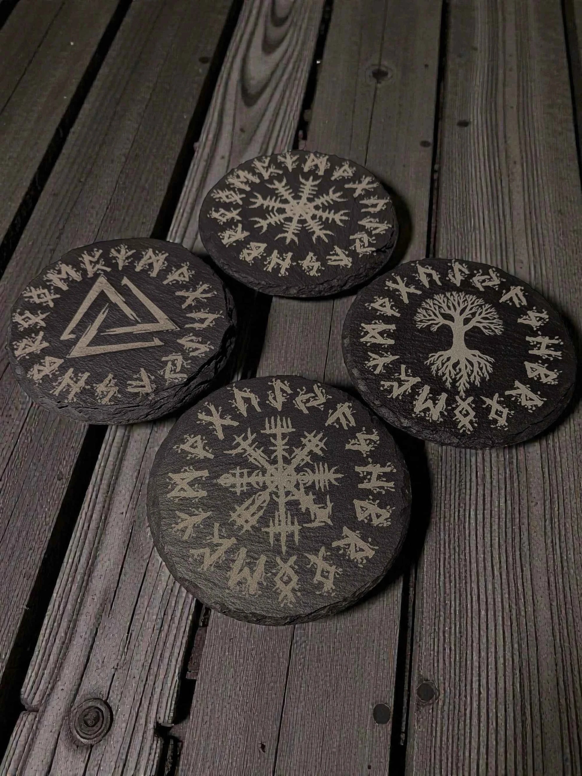 Norse/Viking Rune drinks coasters (100mm Circular)