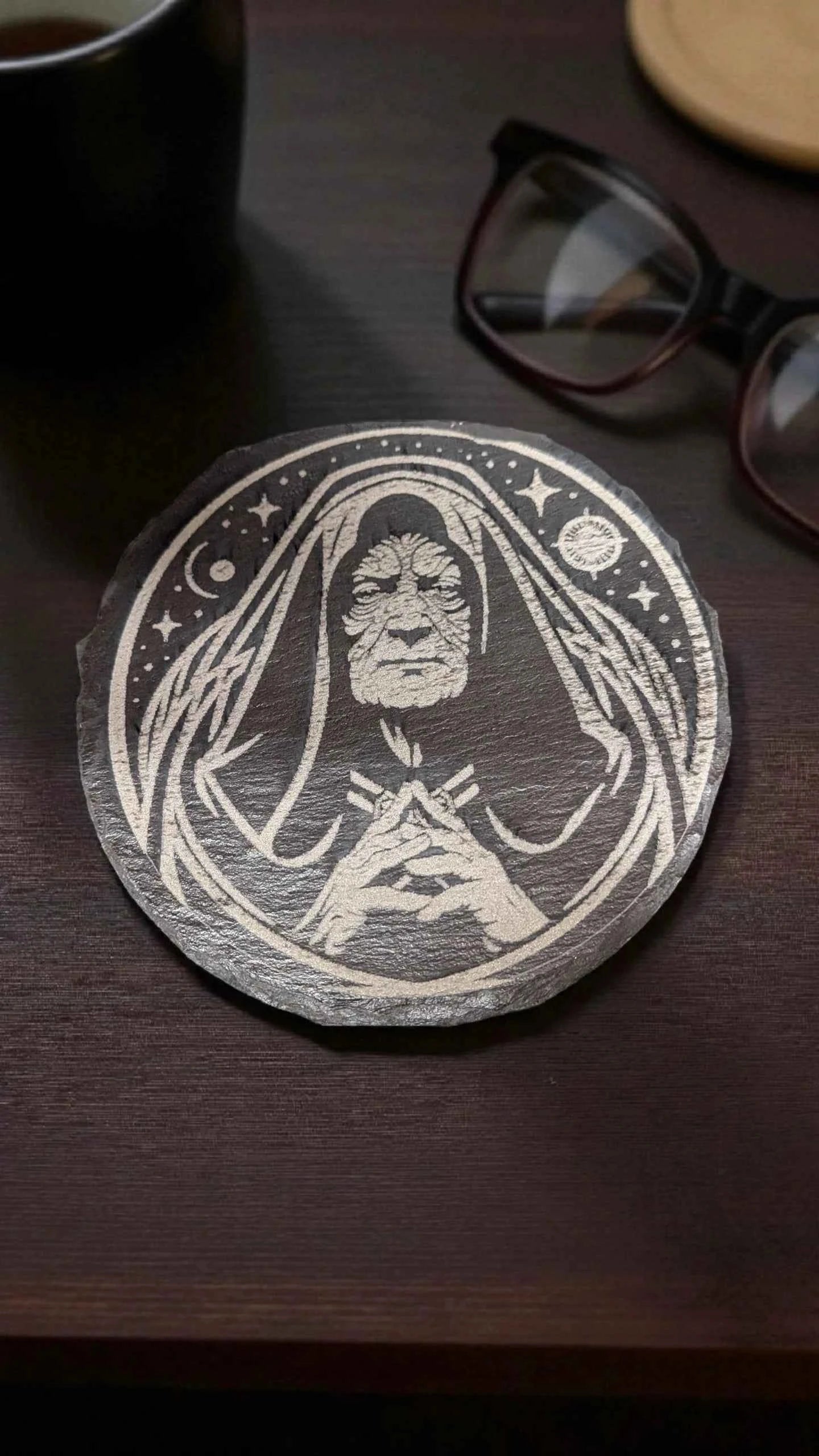 Star Wars themed Laser Engraved slate drinks coasters (Circular and Square Available)