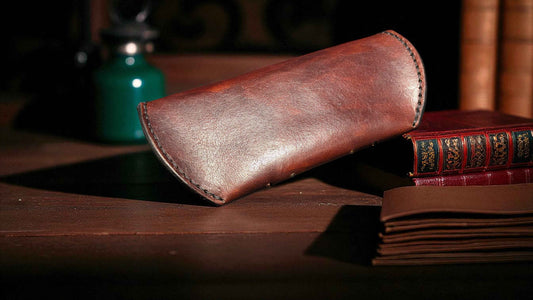 Full Grain Leather Dark Brown Sunglasses Case