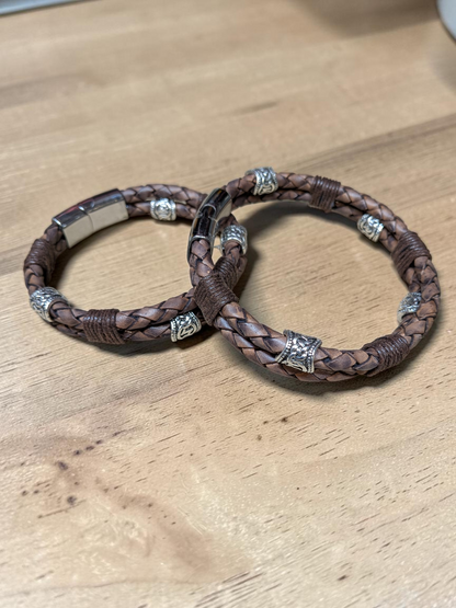 Hand Made Viking Rune Leather Bracelet