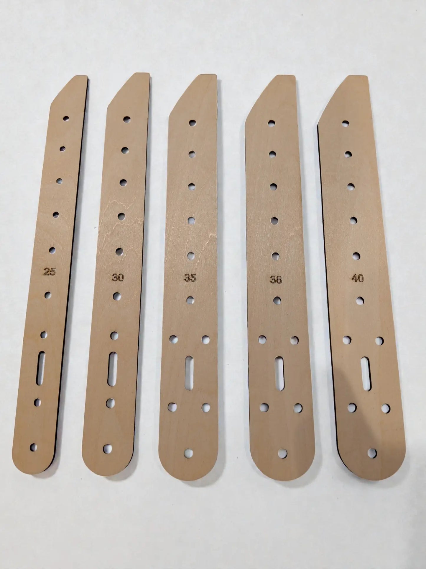 Belt Templates - Blunt Tapered Point Design 25mm 30mm 35mm 38mm and 40mm (Set of 5) - Template
