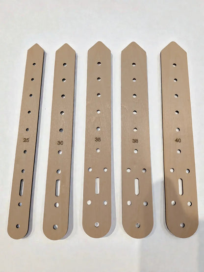 Belt Templates - Short Point Design 25mm 30mm 35mm 38mm and 40mm (Set of 5) - Template