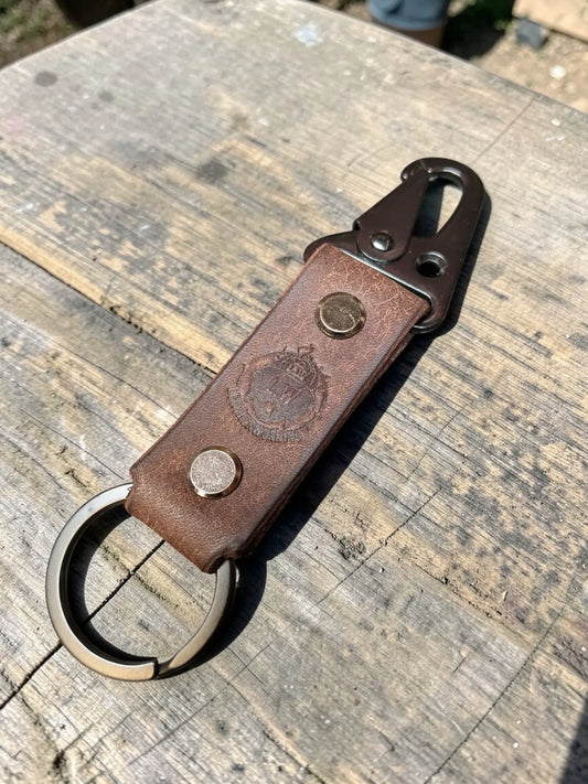 Badalassi Pueblo Tactical Leather Keychain - Personalized & Durable Accessory - Mid Brown - Keychain