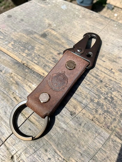 Badalassi Pueblo Tactical Leather Keychain - Personalized & Durable Accessory - Mid Brown - Keychain