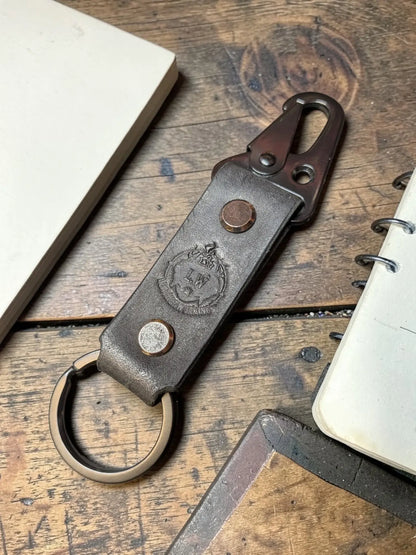 Badalassi Pueblo Tactical Leather Keychain - Personalized & Durable Accessory - Black - Keychain