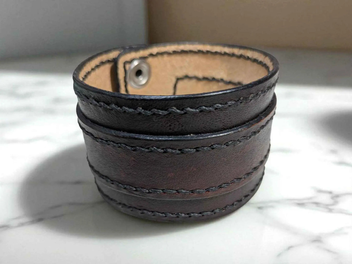 Full Grain Leather Hand made Cuff Bracelet