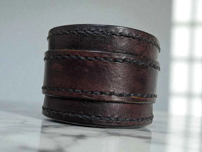 Full Grain Leather Hand made Cuff Bracelet
