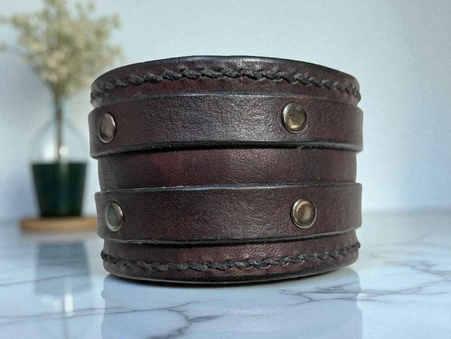 Full Grain Leather Hand made Cuff Bracelet
