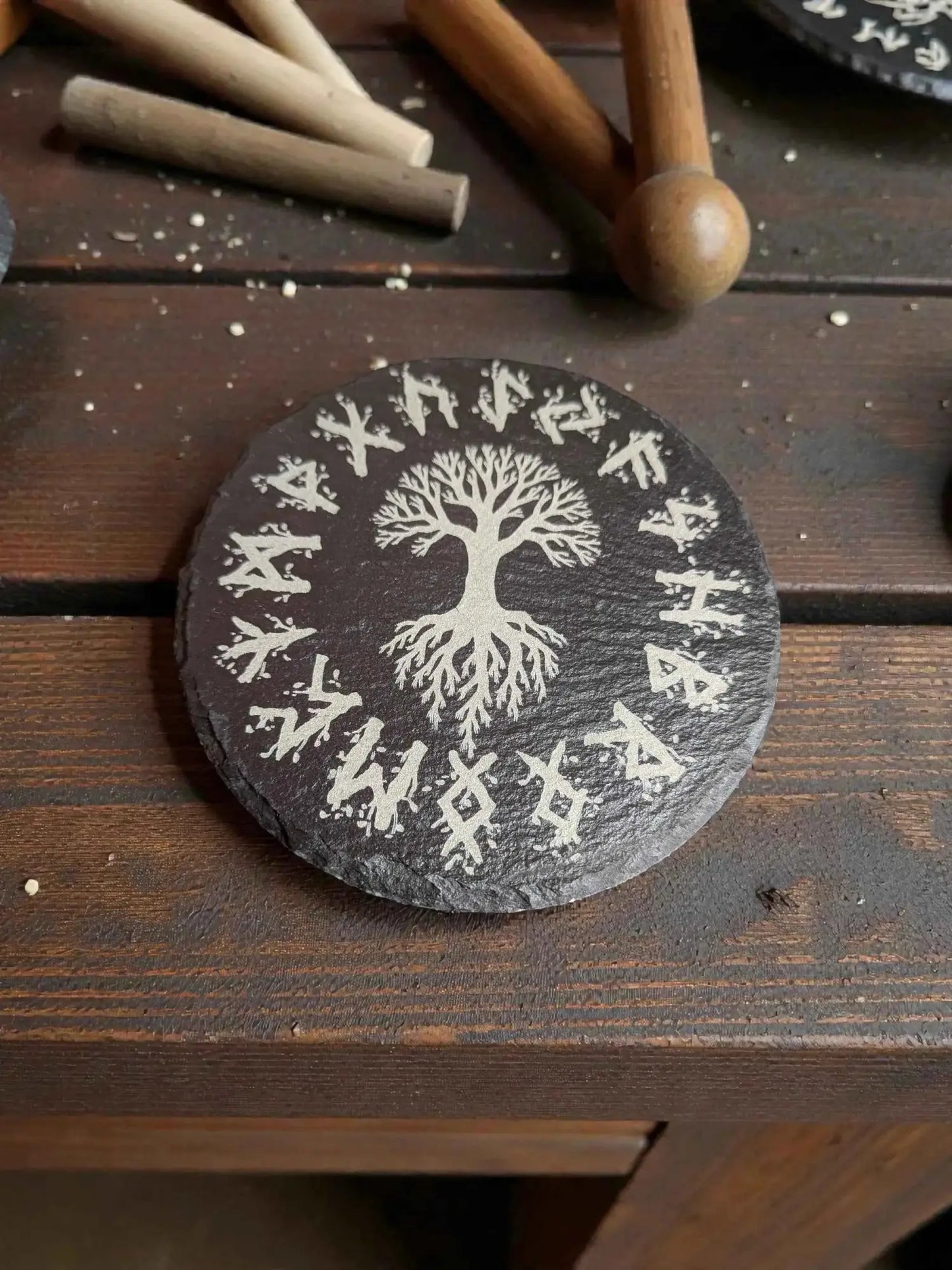 Norse/Viking Rune drinks coasters (100mm Circular)