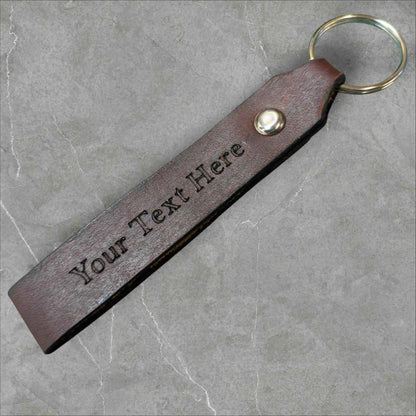 Personalised Hand made Brown Leather Keychain