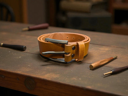 Handmade Full Grain Leather Belt - Premium Quality - 3 Color Choices